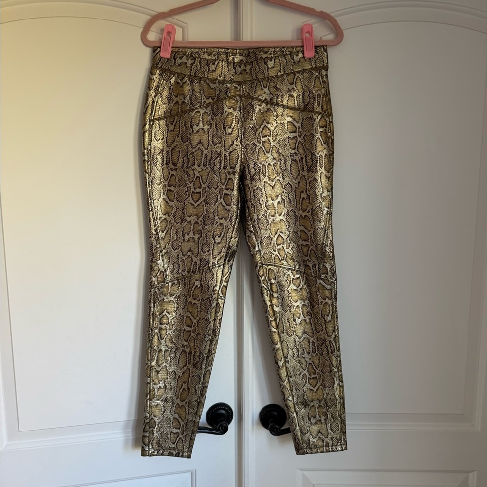 Free People Gold and Brown Snake Pants
